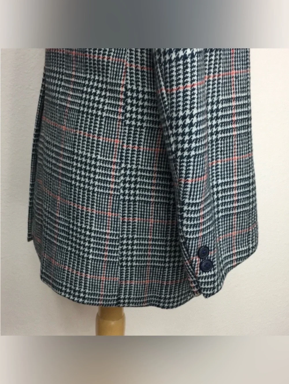 Vintage Men The Highlander Tailored Grey Glen Plaid Wool Classic Blazer Size 36S